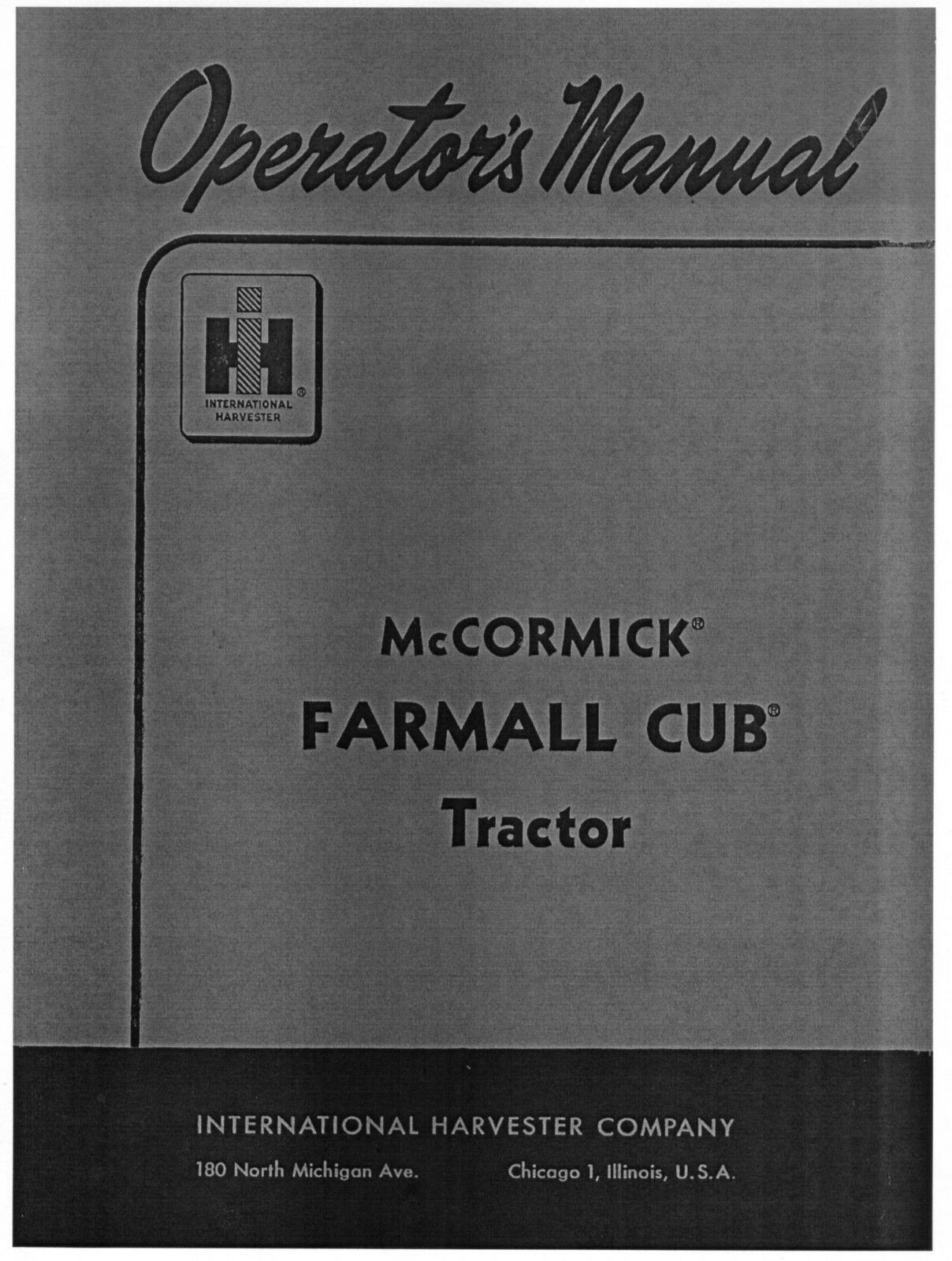 Mccormick farmall cub tractor parts